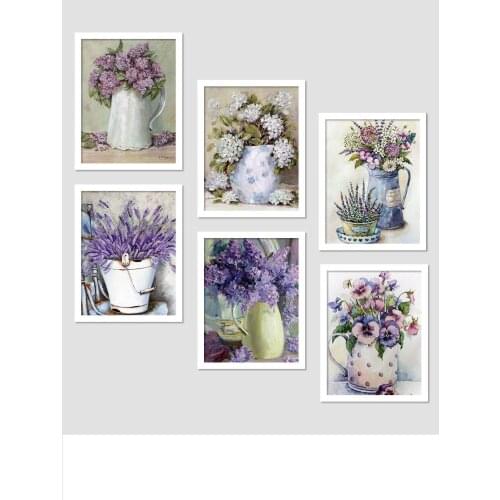 Purple Flower Frame Looking Mdf Table 6 Piece 60x60 cm Creative Home Decor 2021 Fashion