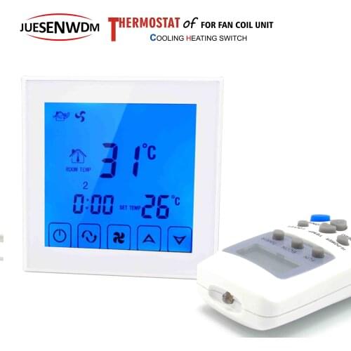 Timing program adjustable digital thermostat control for air conditioner 2-tube fan coil Remote control optional