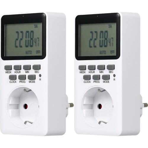 Timer Switch Socket LCD Display Plug-in Programmable 20Groups Timing T-ime Setting Switch Summer T-ime/ 12h/24h Switching