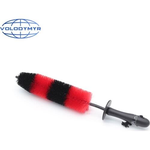Wheel Brush Rim Cleaner Rocket Shape Red and Black Car Cleaning Products Wash Tools for Detailing Clean Auto Washing Detail