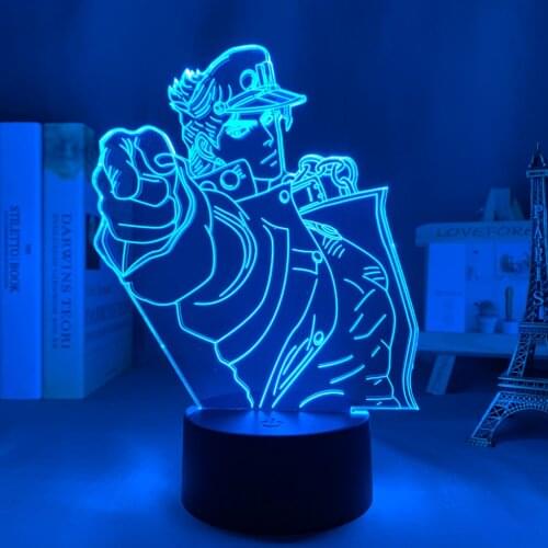3d Light Anime JoJo Bizarre Adventure Jotaro Kujo for Bedroom Decor Light Birthday Gift for Him Jojo Led Lamp Manga