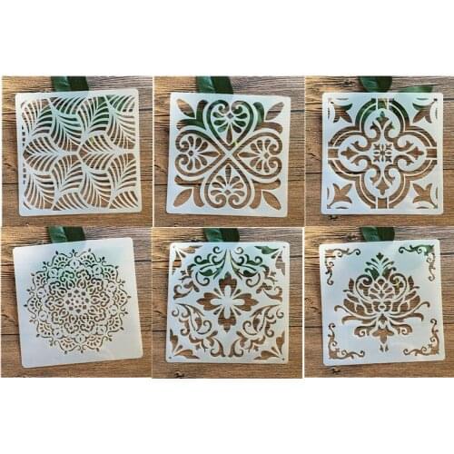 CraftArtGo DIY Flower Stencils Painting Scrapbook Coloring Cake decorating sugar powder sieve printing mold printing table