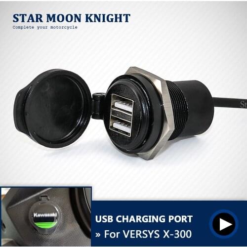 For Kawasaki VERSYS X-300 X300 x 300 12V 30A Motorcycle Dual USB interface Digital Display Charger Adapter Port