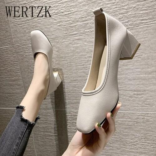 Shoes Elegant Womens Heels Soft Shallow Mouth Square Toe Clogs Platform Casual Female Sneakers Flats Modis On Heels Creepers