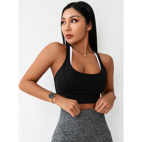 Women High Support Shockproof Sports Bra Sexy Running Fitness Underwear Hollow Back Gym Workout Yoga Bra Sportswear Breathable