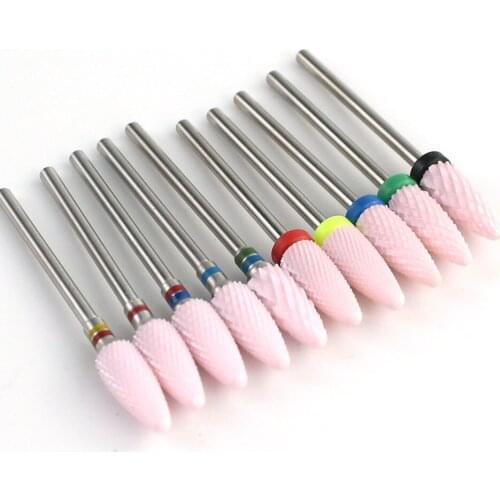 1pcs Ceramic Nail Drill Bit Milling Cutter Nail File Electric Rotate Burr Cleaning Cuticle Suitable For All Nail Drill Machines