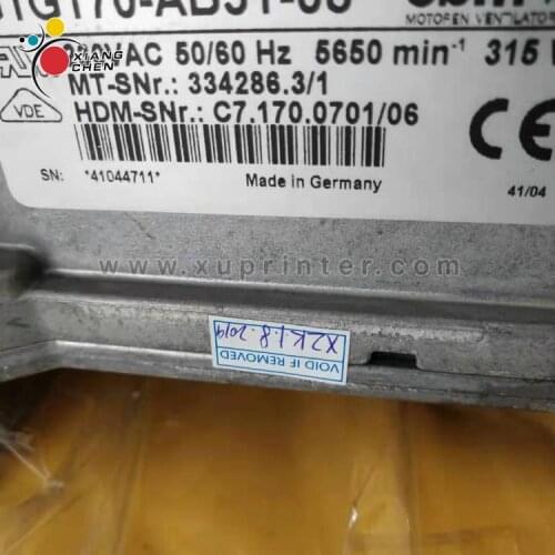 Free DHL Shipping Blower Ebm g1g170-ab31-08 C7.170.0701 SM52 CD74 Made-in-Germany and Used HEID Offset Printing Machine