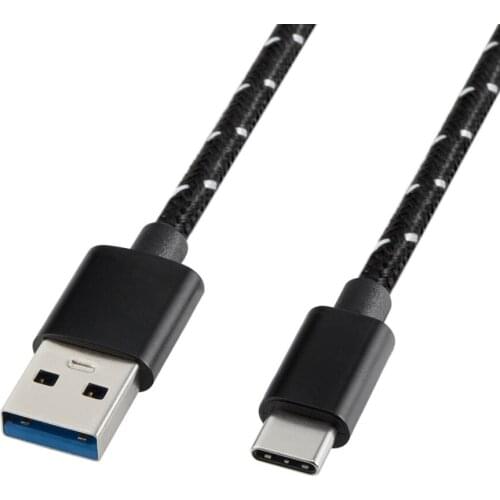 30cm/50cm/100cm type-c data cable 3.1 type c to USB male 3A high current aluminum braided data cable