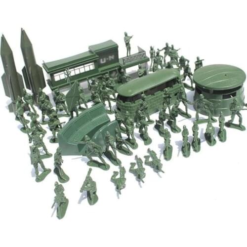 56pcs/set Mini Sand Table Soldier Models Toy 5cm Military Soldier Model Sand Table Scene Action Figures Building Educational Toy