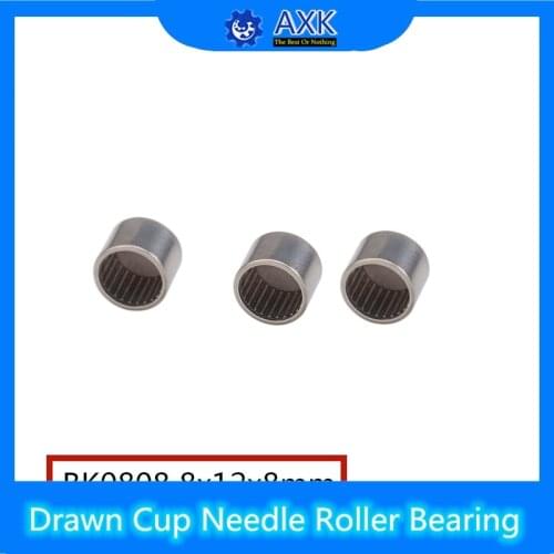 BK0808 Needle Bearings 8*12*8 mm ( 10 Pcs ) Drawn Cup Needle Roller Bearing BK081208 Caged Closed ONE End 35941/8