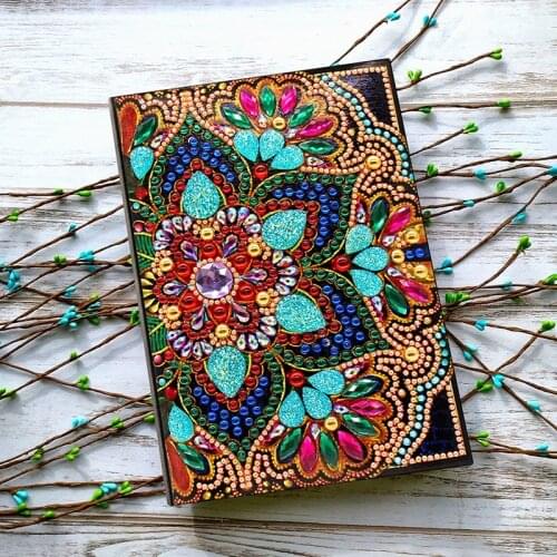 64 Pages A5 Notebooks 5D DIY Diamond Painting Special Shape Diary Book Diamond Embroidery "Mandala" Rhinestones Decor Gift