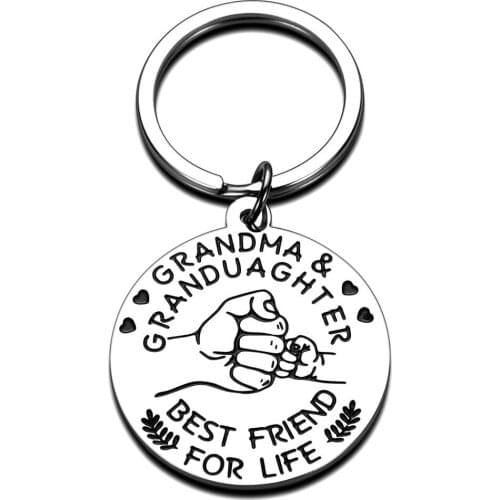 Grandmother Keychain From Granddaughter Inspirational Birthday Back To School Graduation Wedding Gift Stocking Stuffer Present