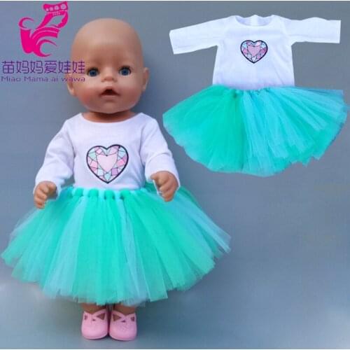Color Shirt and Fashion Jeans Holes Pants Outwear Clothes Set for New Born Dolls Toy for Girl Gift