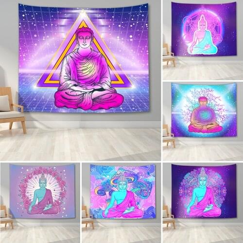 Colorful Buddha Tapestry Wall Hanging Wall Cloth Tapestries Psychedelic Yoga Carpet Mandala Tapestry Home Decoration