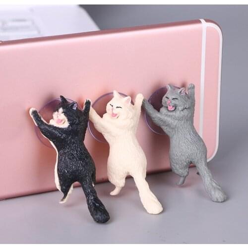 Cat Sucker Design Phone Holder Mobile Phone Holder Stand Sucker Tablets Desk Sucker Smartphone Holder Refillable Bottle Tool
