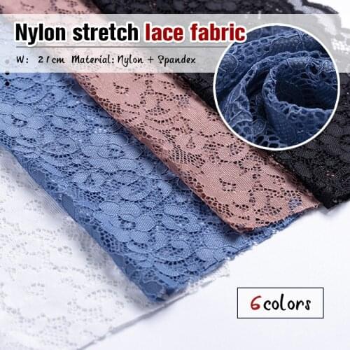 5 Yard Stretch Lace Trim Fabric 21cm Garment Decor Ribbon Lace Trimmings Craft Diy Embroidery Skirt Intimate Underwear Accessory