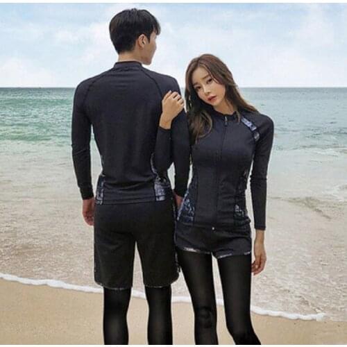 Wetsuits Couples Split Wetsuit Diving Suit Long Sleeves Long Trousers Surf Suit Sunscreen Zipper Style Swimsuit Swiming Lovers