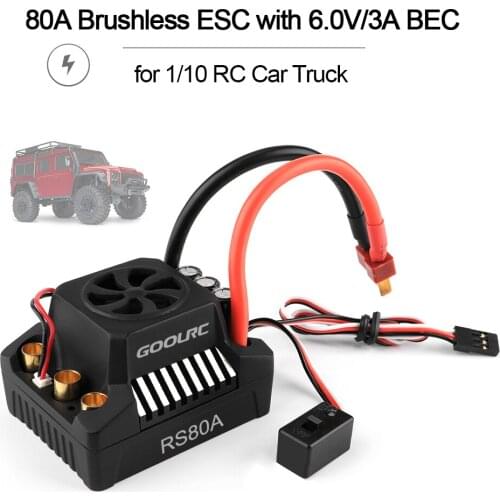 GoolRC 80A Brushless ESC Electric Speed Controller 6.0V/3A BEC for 1/10 RC Car Crawler Truck Spare Parts