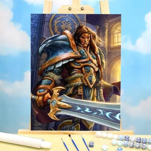 World Of Warcraft Painting By Numbers Complete Kit Acrylic Paints 40*50 Oil Painting Handmade Children Wholesale Handiwork