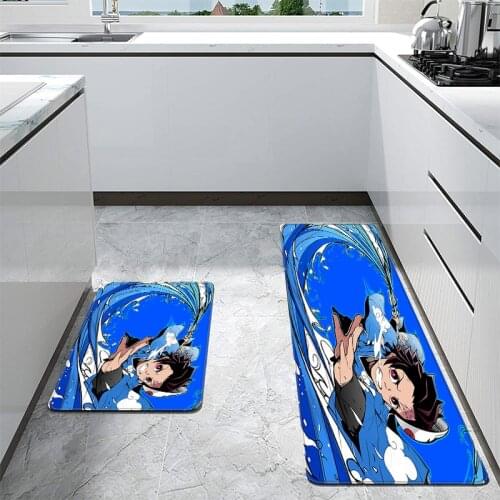 Carpet In The Living Room Demon Slayer Hallway Balcony Kitchen Mats Non-slip Cotton Doormats Modern Bathroom Room Bath Mat Large
