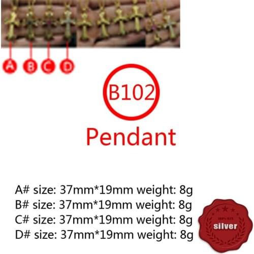 B102 S925 sterling silver pendant jewelry retro same style popular cross flower hip hop punk style gift for lover new hot