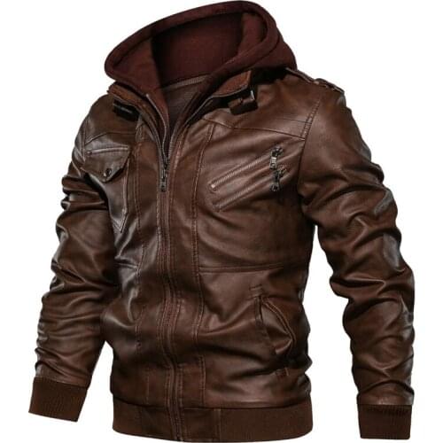 New Mens Leather Jackets Autumn Casual Motorcycle PU Jacket Biker Leather Coats Brand Clothing EU Size