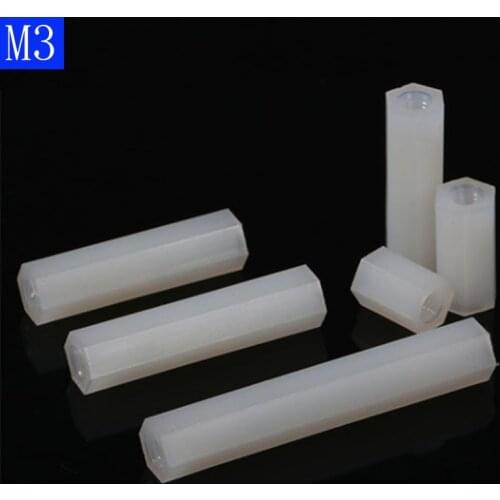 M3 White Nylon Hex PCB Motherboard Spacer Standoff Pillar Female-Female Screws NYLON66 bolts