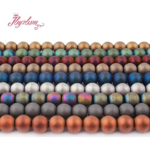 8mm Frosted Matte Round Beads Ball Hematite Natural Stone Beads For DIY Necklace Bracelets Jewelry Making 15" Free Shipping