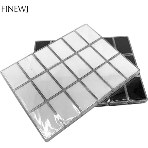 Wholesle 18pcs/lot 5.7cm x 3.7cm Diamond Display Box Plastic Diamond Case Stone Storage Box Gem Packaging Box Black and White