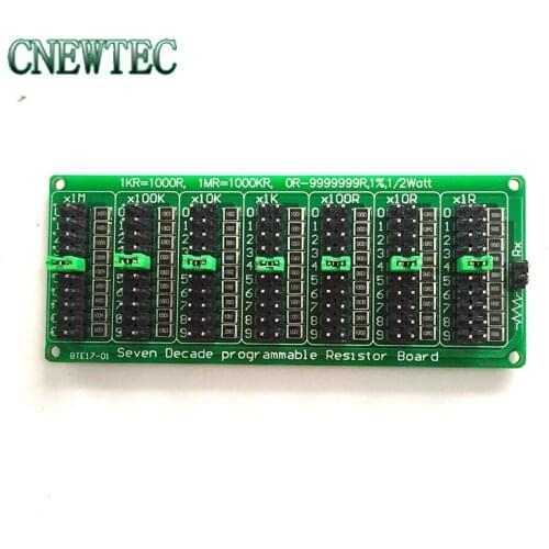 1pcs 1R - 9999999R Seven Decade Programmable Resistor Resistance Board, Step 1R, 1%, 1/2 Watt