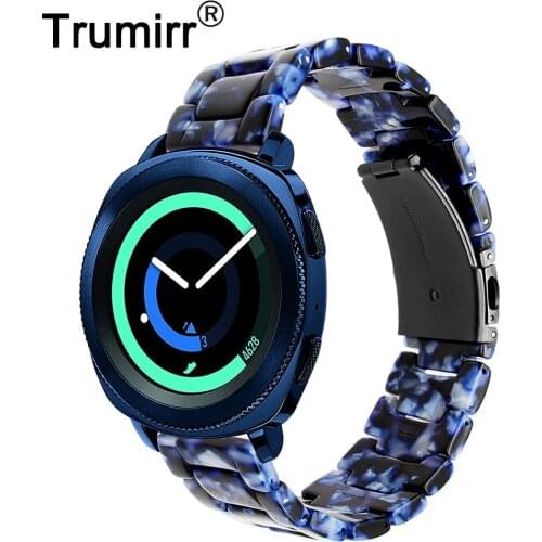 Trumirr Resin Watchband 20mm for Samsung Gear Sport / Galaxy Watch 42mm / Active / Active 2 40mm 44mm Band Quick Release Strap