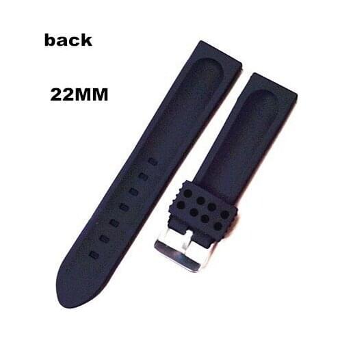 Wholesale - 20pcs/lot High quality 22MM rubber Watch band watch strap black color for wrist watch