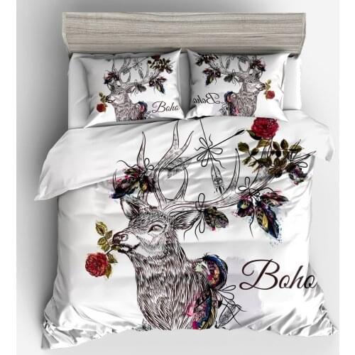 Fawn Printing Bedding Set duvet cover bed sheet with pillow case Print Bedlinen Twin Full Queen King Size bed linen 3pcs/4pcs