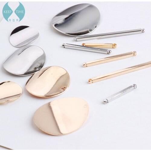Minimalist diy dual hole connection rod wafer handmade earrings stud earrings earrings accessories tassel accessories