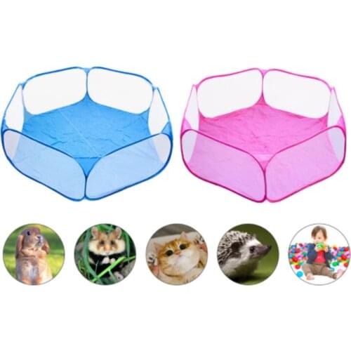 Folding Play Tent Baby Princess Play House Blue Powder Ocean Ball Pool Children Tent Animal Pet Fence Hexagon Toy