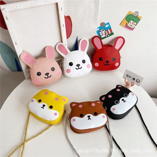 Lovely Childrens Mini Messenger Shoulder Bag Cute Cartoon Cat Small Coin Purse for Girls Boys PU Leather Wallet Pouch Handbags