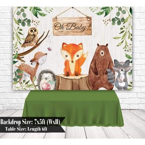 Fabric Woodland Baby No Wrinkles Safari Jungle Animals Photography Background Tapestries
