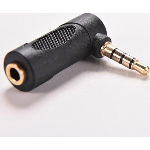 90 Degree Angled 3.5mm Male To Female Audio Converter Adapter Connector L Type Stereo Earphone Microphone Jack Plug