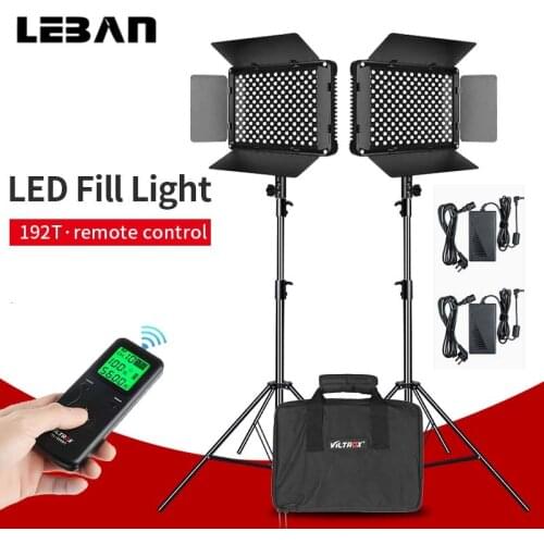 VILROX VL-S192T LED Video Light Bi-color Dimmable Wireless Remote Panel Lighting Kit + 1.8m Light Stand for Studio