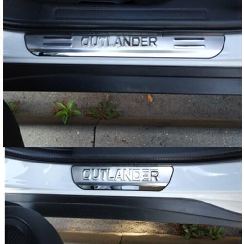 High quality Car Styling Accessories Stainless steel door sill Scuff Plate For Mitsubishi Outlander 2013-2018