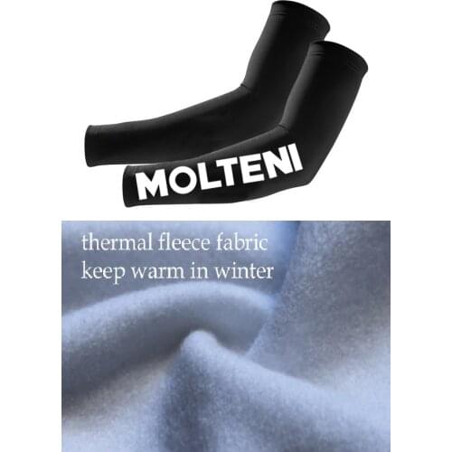 WINTER FLEECE THERMAL MOLTENI TEAM 2 COLORS Retro Classic One Pair Cycling Arm Warmers Sports MTB Bike Bicycle Armwarmers