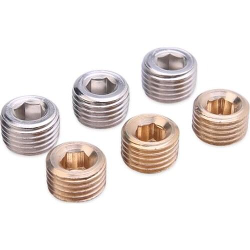 1/8" 1/4" 3/8" 1/2" 3/4" 1" Male Thread Flat Pipe Plug Hex Socket Head Connector Coupling Adapter