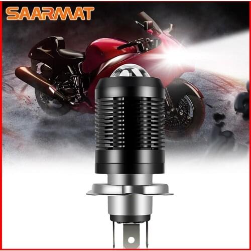 1 PCS Motorcycle headlight H4 H6 BA20D LED lens high Hi Lo Lamp DC12V 6000K white light 3000K yellow light motorcycle light
