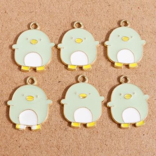 10pcs 18*22mm Cute Animal Charms Enamel Penguin Charms Pendant for Jewelry Making DIY Drop Earrings Necklaces Keychain Accessory