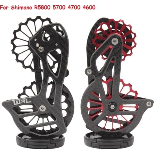17T Road Bike Bicycle Carbon Fiber Ceramic Rear Derailleur Jockey Pulley Wheel Set For Shimano R5800 5700 4700 4600 Dual 105