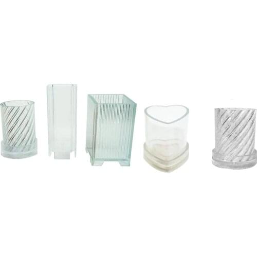 2 set Candle Making Moulds Baking Moulds - Spiral + Heart shape & Square fine tooth + Round spiral + Cross square