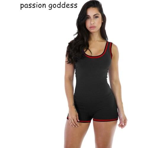 2021 Summer Plus Size Women Casual Sexy Bodycon Slim Short Rompers Women Jumpsuit Sleeveless One Piece Playsuits Biker Shorts