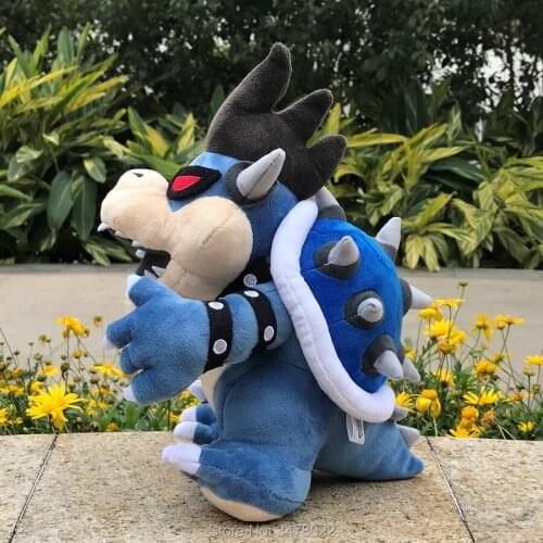 28cm Dark Bowser Super Bros Boss Plush Toy Koopa Cool Stuffed Animal Soft Doll