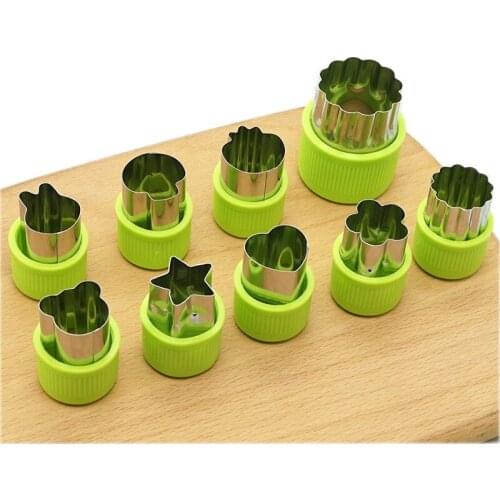 9 Pcs Stainless Steel Vegetable and Fruit Flower Cutter Butterfly Face Die Printing Full Armguard