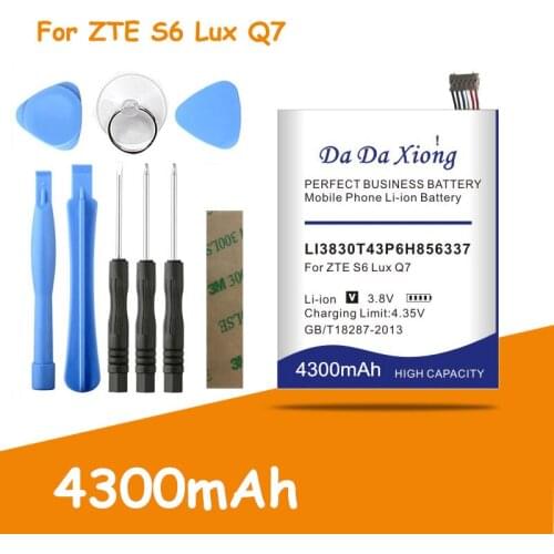 4300mAh Li3830T43P6h856337 Battery for ZTE G719C N939St Qingyang 3 ZTE Blade S6 Lux Q7/-C Replacement batteria + free tools